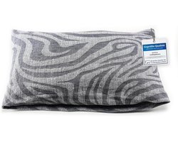 Saunakussen, hittebestendig, wasbaar, hoofdsteun van linnen, katoen, comfortabel nekkussen, 43 x 26 cm, voor wellness-hangmat, strand, picknick, grijs/wit