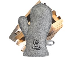 Saunawanten wollen handschoen voor hittebescherming - natuurlijk grijs vilt hittebestendige handwant voor Finse, Russische en traditionele sauna's of stoombaden, Banya accessoire & spa-cadeau