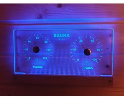 Saunia - Led - Thermo- & Hygrometer - 12V - Wisselende kleuren