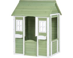SAURIS - Tuin speelhuisje - Groen - Dennenhout