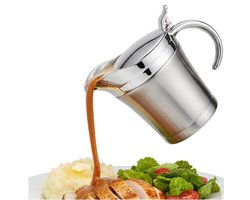 Sausdispenser - Jusdispenser - sauskom - juskom - sauskan - Roestvrij staal - Zilver