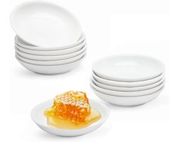 Sausschaaltjes - 12 Stuks - Ronde Dipschaaltjes - Voor Sojasaus - Sauzen - Specerijen - Bijgerechten En Snacks - Wit