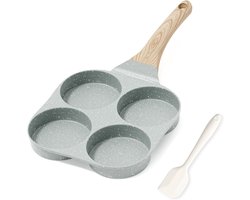 SAVI® Poffertjespan - Gietijzeren pan - Voor inductie / electrisch - Poffertjes maken - Omelet Groen - 34cm x 19cm x 2cm