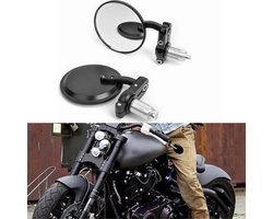 SAVI®Bar End Spiegels - Fietsspiegel - Motor Spiegels - ‎Zwart - 19cm x 19cm x 5cm
