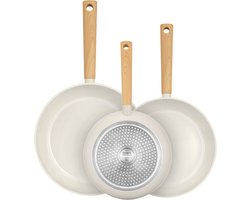 Savoré Kitchen Koekenpannen Ø20, 24 & 28 cm - Inductie - PFAS-Vrij - Keramische Koekenpan - Koekenpannenset - Pannenset - Pannen - Pan