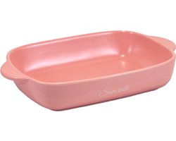 Savorelle Roze Keramische Ovenschaal Klein 19cm x 13cm Hittebestendig Tot Hoge Temperaturen Vaatwasserbestendig