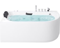 SAYULA - Hoek bubbelbad - Wit - 1700 x 800 mm - Rechtszijdig - Acryl