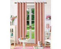 SB Line Kant en klaar Gordijn - Verduisterend - Met ringen - 140x260 cm - Roze