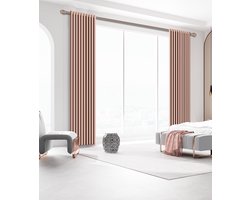 SB Line Kant en klaar Gordijn - Verduisterend - Met ringen - 300x260 cm - Antiek Roze