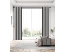 SB Line Kant en klaar Gordijn - Verduisterend - Met ringen - 300x260 cm - Grijs