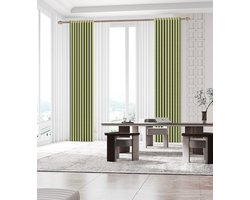 SB Line Kant en klaar Gordijn - Verduisterend - Met ringen - 300x260 cm - Groen