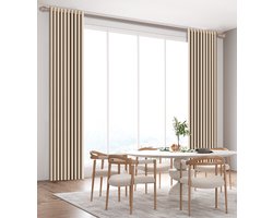 SB Line Kant en klaar Gordijn - Verduisterend - Met ringen - 300x260 cm - Licht Beige