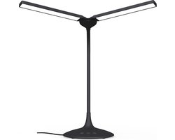 SBR - Glow Bureaulamp - Tafellamp - Daglichtlamp - 2 led lampen - Dimbare led verlichting - 3 lichtkleuren - puzzellamp - Zwart