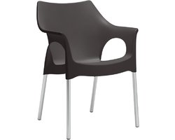 S•CAB OLA designstoel kantinestoel, bijzetstoel, tuinstoel. Italiaans design voor binnen en buiten! Verpakt per 4 stuks,. Kleur antraciet!