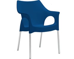 S•CAB OLA designstoel kantinestoel, bijzetstoel, tuinstoel. Italiaans design voor binnen en buiten! Verpakt per 4 stuks,. Kleur blauw!