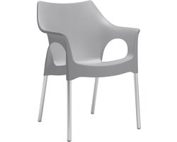 S•CAB OLA designstoel kantinestoel, bijzetstoel, tuinstoel. Italiaans design voor binnen en buiten! Verpakt per 4 stuks,. Kleur lichtgrijs!