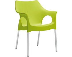 S•CAB OLA designstoel kantinestoel, bijzetstoel, tuinstoel. Italiaans design voor binnen en buiten! Verpakt per 4 stuks,. Kleur lichtgroen!