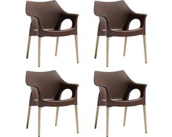S•CAB OLA designstoel kantinestoel, vergaderstoel, bijzetstoel. Italiaans design voor binnen. Verkrijgbaar in bruin. 5 Jaar garantie!