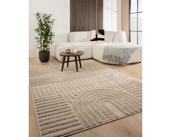 Scandinavisch vloerkleed - Arc Bend beige 200x300 cm