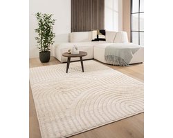 Scandinavisch vloerkleed - Arc Curve crème 80x150 cm