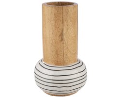 Scandinavische duo vazen – keramiek en hout - De Woonbiotoop