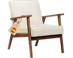 Scandinavische Fauteuil voor Woonkamer en Slaapkamer - Vuilafstotend, Massief Hout, Ergonomisch Ontwerp