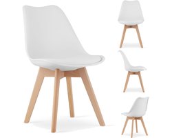 Scandinavische moderne stoel voor de keuken/eetkamer MILEO Wit voor de woonkamer