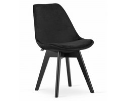 Scandinavische moderne stoel voor keuken/eetkamer MILEO PREMIUM ZWART VELVET