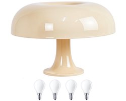 Scandinavische Mushroom lamp - Paddenstoel lamp creme - Retro lamp - Paddestoel lamp - Sfeerlamp - Retro tafellamp crèmekleurig - Vintage lamp