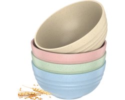 Scandinavische Ontbijtkom - Kommen Set van 4 - Ø 15cm - Kleurrijk - IXEN