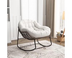 Scandinavische Schommelstoel van Rotan voor Buiten en Binnen - Ergonomisch Ontwerp, Waterdicht en Stevig