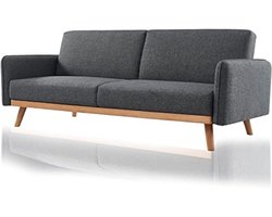 Scandinavische Slaapbank 3-zits met Robuuste Houten Structuur en Stofbekleding - Eenvoudig te Openen en Comfortabel