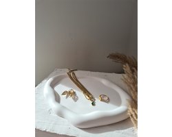 Scandinavische stijl dienblad - Schaal abstracte vorm ovaal -asymmetrische wolk dienblad - handgemaakte schaal