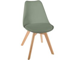 Scandinavische Stoel Kaki Massief Hout en Kunststof