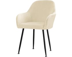 Scandinavische stoelhoezen - stretch hoezen - 1 stuk - beige - fluweel