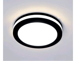 SCARLET - LED Plafondlamp - Keuken, Woonkamer, Badkamer - Ø300 mm - 30W - 2700 Lumen - CCT Aanpasbare licht kleuren - 3000K 4000K 6500K - Zwart kleur - Opbouw - Rond - IP65