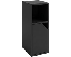 SCENA LIVING - Smalle kast met deurtjes, open nis en plank in het midden, 25 x 34 x 61,5 cm