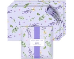 Scent-Hi Geurende Kastpapier Ladevoeringen, Kastpapier Lavendelgeur voor Laden, Planken, Garderobekast, Dressoir, 6 Vellen 36,5 * 50 cm