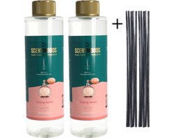 Scentmoods Geurstokjes Navulling La Vie Set van 2 + 12 Geurstokjes - Geurverspreider - Luchtverfrisser - Huisparfum - 400ml x 2