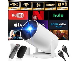 SCH® Draagbare beamer - Beamer - Projector - Mini Beamer - Wit - ‎ 16cm x 20cm x 20cm