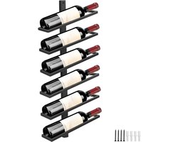 SCH® Wijnrek Muur - Wijnrek - Wijnrekken - Zwart - ‎10cm x 25cm x 28cm