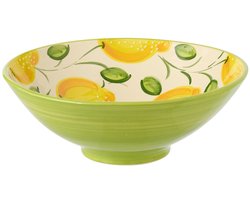 Schaal Citroen - Keramiek Geel/Groen - Large - 40 cm