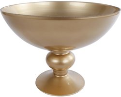 Schaal -"Trophy" -XL oud goud- glas -25x25x19cm