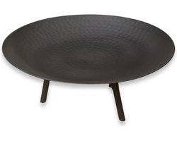Schaal- vuur- Gehamerd - zwart- Ø 55 x H21 cm - 1 stuk -