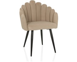 Schaalstoel / gestoffeerde stoel SCALLORE Schelpvorm Stof beige hjh LIVING