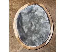 Schaaltje Amberblokjes met schelp inleg Antraciet - Amberblok schaaltje - Schaal - Woondecoratie - Woon - Wonen - Deco - Decoratie - Sfeer en beleving - Sober - Landelijk - Modern - Klassiek - Interieur - Sfeertje - Stoer - Mooi - Amber - Amberblok