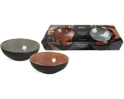 Schaaltjes ø11cm grijs en terra - set 2 stuks