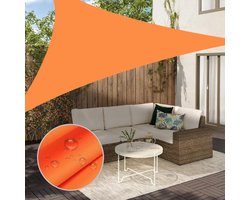 Schaduw Zeil - Zonnedoek Driehoek - 3x3x3m - Zonnescherm Zeildoek - Terrasoverkapping - Waterdicht UV-bestendig - Polyester - Buitenschermhoes - Duurzaam Schaduwdoek - Terras Overkappen - Voor veranda, terras, tuin, erf en camping - Oranje
