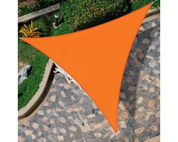 Schaduw Zeil - Zonnescherm Zeildoek - 3x3x3m - Zonnedoek Driehoek - Terrasoverkapping - Polyester - Waterdicht UV-bestendig - Buitenschermhoes - Duurzaam Schaduwdoek - Terras Overkappen - Voor veranda, terras, tuin, erf en camping - Oranje