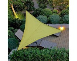 Schaduw Zeil - Zonnescherm Zeildoek - 3x3x3m - Zonnedoek Driehoek - Terrasoverkapping - Polyester - Waterdicht UV-bestendig - Buitenschermhoes - Duurzaam Schaduwdoek - Terras Overkappen - Voor veranda, terras, tuin, erf en camping - Groen